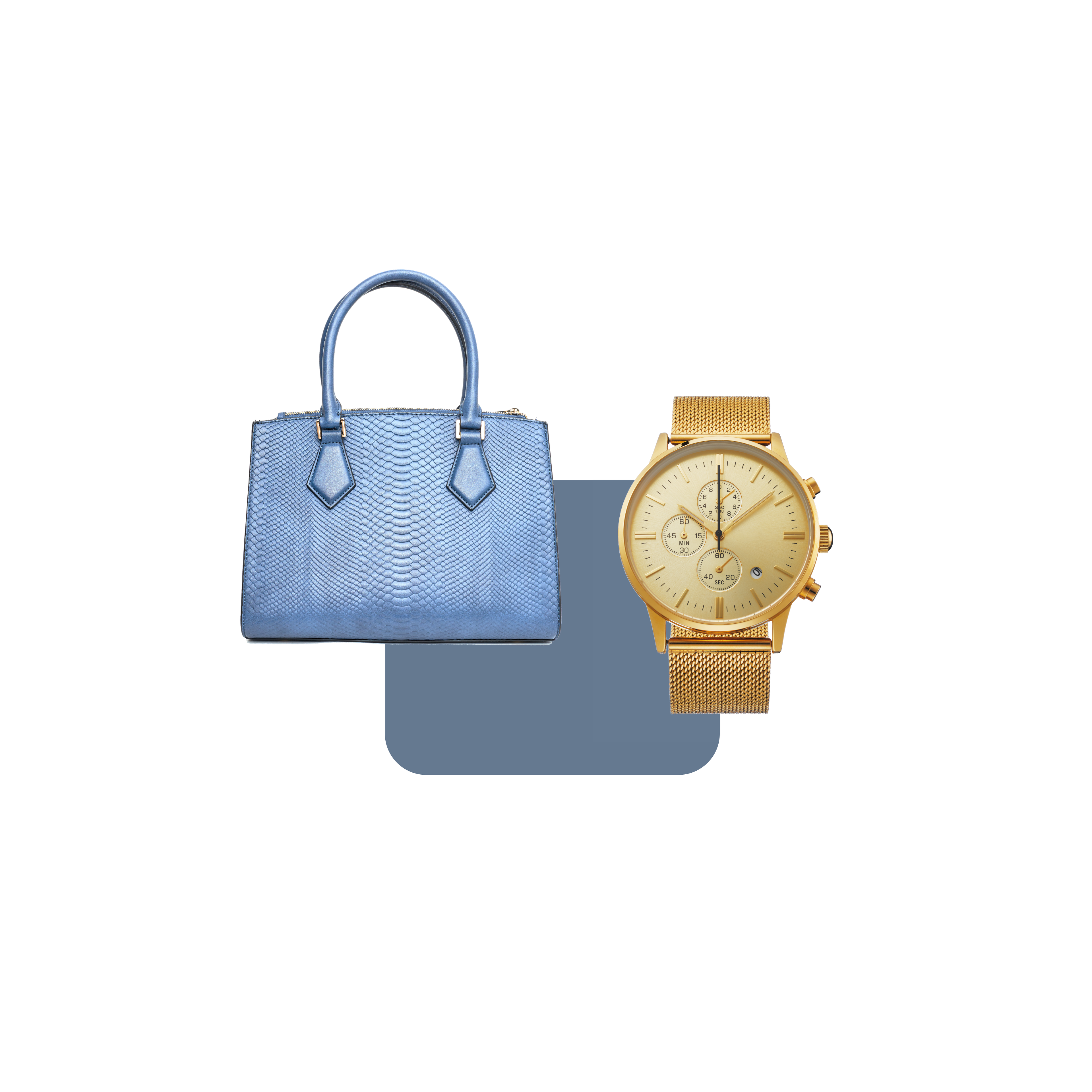 Luxushandtasche und Luxusuhr